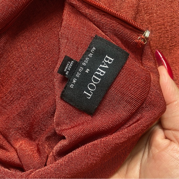 Bardot Cocktail Dress-Size 6, Color: Rust - Picture 5 of 7